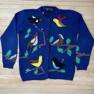 Vintage Terazzo Bird Cardigan Sweater